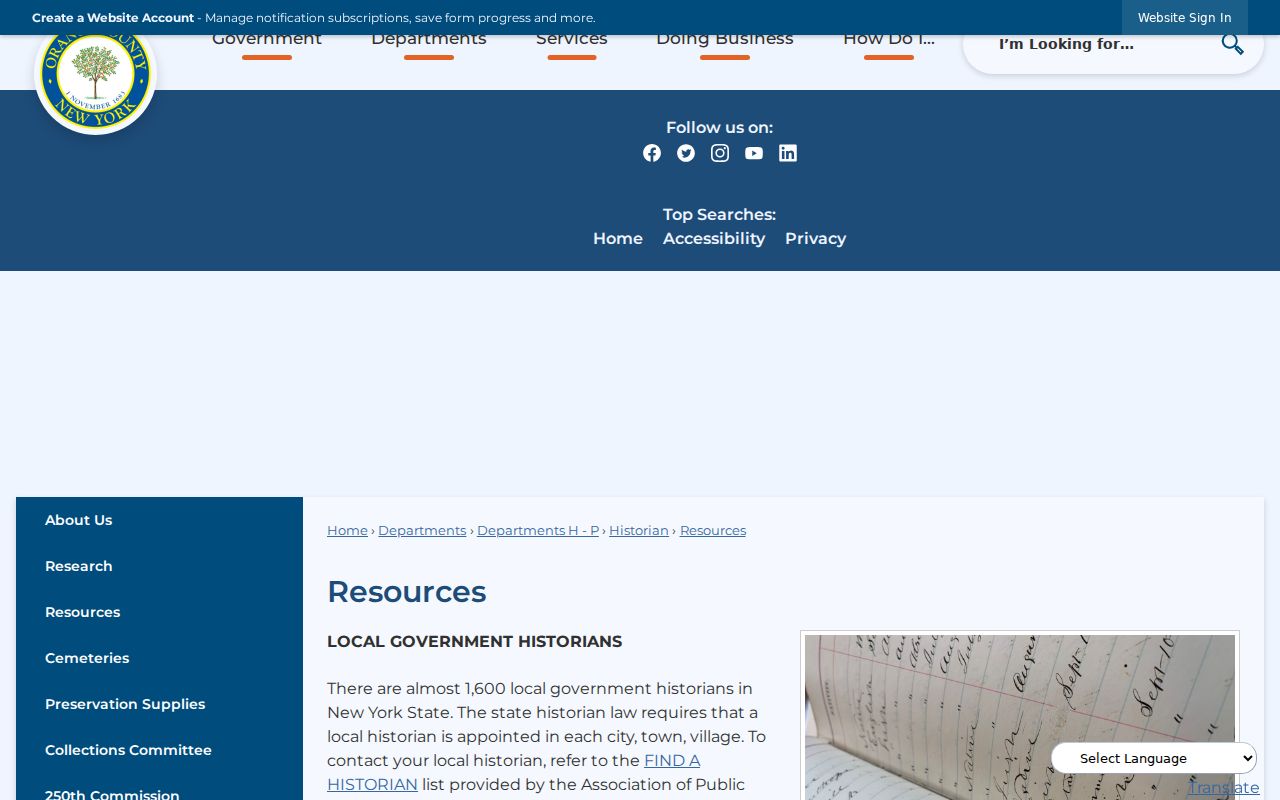 Orange County neighbors community resources for public civic and historical organization contacts